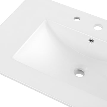 Ancillary 3-Hole 20 in. W x 18.25 in. D Classic Contemporary Rectangular Ceramic Single Sink Basin Vanity Top